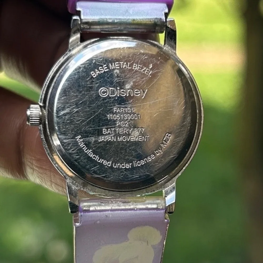 Disney 90s Tinker Bell‎ Watch Kids Adjustable Purple Plastic learn Time Teacher